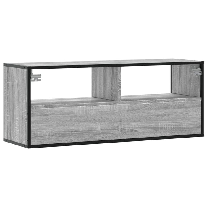 Dulap TV, gri sonoma, 100x31x39,5 cm, lemn prelucrat și metal WALTI