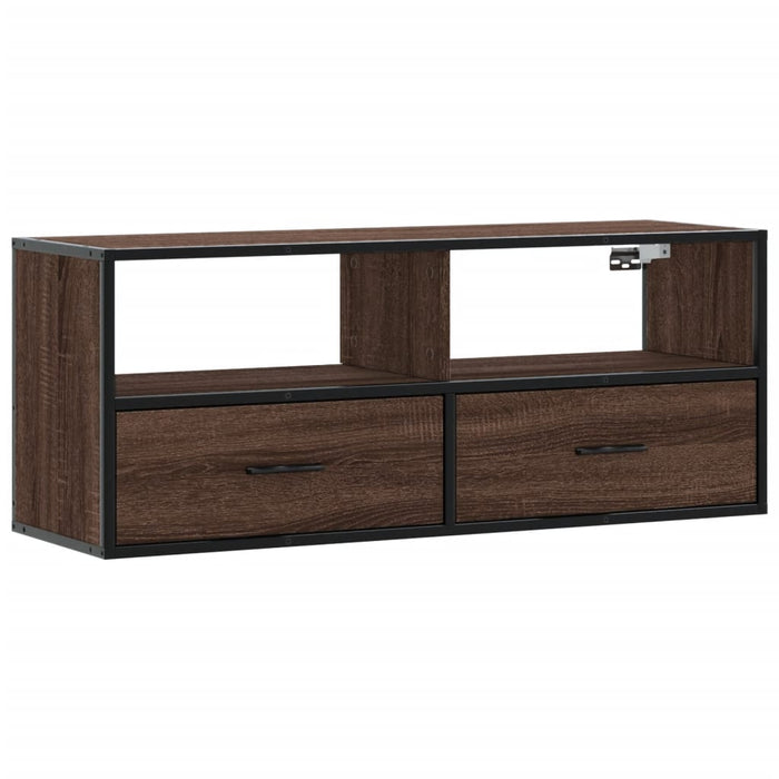 Dulap TV, stejar maro, 100x31x39,5 cm, lemn prelucrat și metal - WALTI WALTI