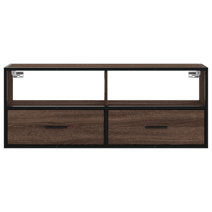 Dulap TV, stejar maro, 100x31x39,5 cm, lemn prelucrat și metal - WALTI WALTI