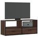 Dulap TV, stejar maro, 100x31x39,5 cm, lemn prelucrat și metal - WALTI WALTI