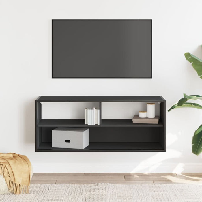 Dulap TV, negru, 100x31x39,5 cm, lemn prelucrat și metal - WALTI WALTI