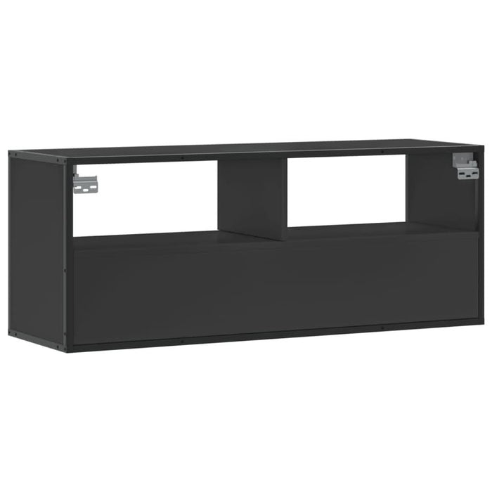 Dulap TV, negru, 100x31x39,5 cm, lemn prelucrat și metal - WALTI WALTI