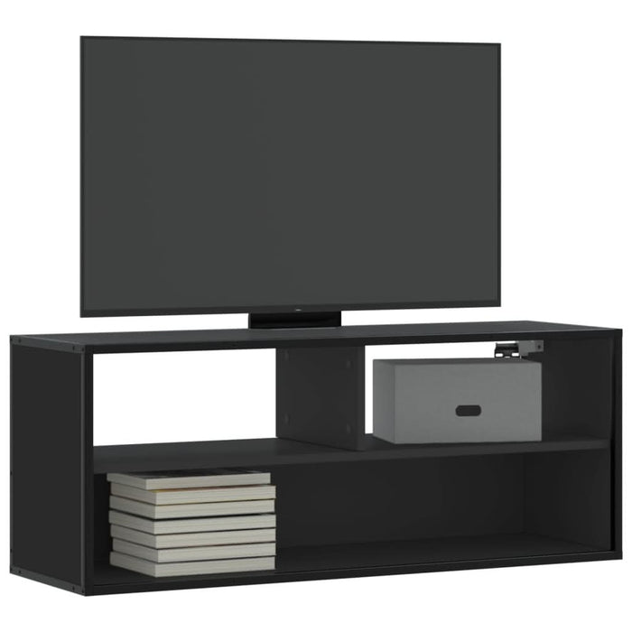 Dulap TV, negru, 100x31x39,5 cm, lemn prelucrat și metal - WALTI WALTI