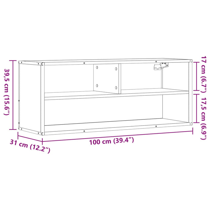 Dulap TV stejar sonoma, 100x31x39,5 cm, lemn prelucrat și metal WALTI