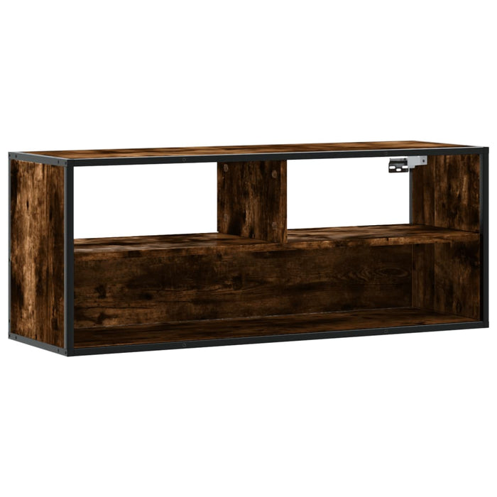 Dulap TV stejar fumuriu 100x31x39,5 cm, lemn prelucrat și metal - WALTI WALTI