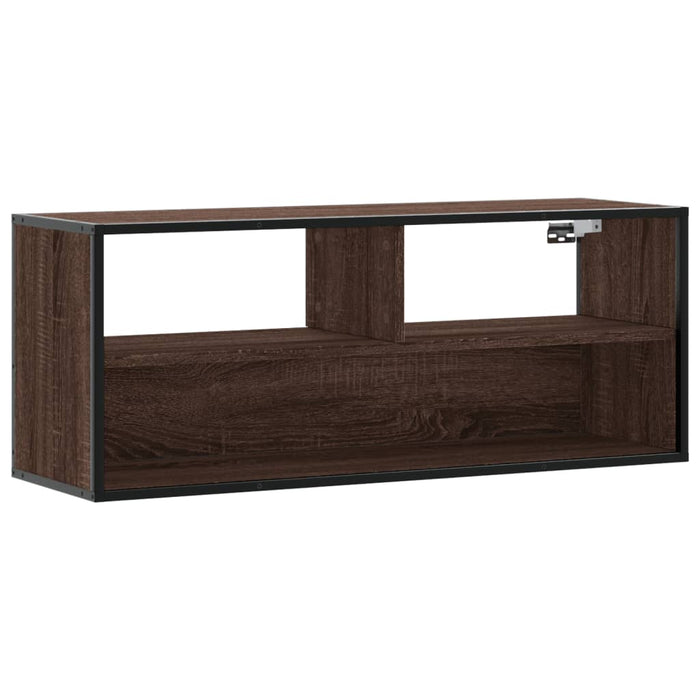 Dulap TV, stejar maro, 100x31x39,5 cm, lemn prelucrat și metal - WALTI WALTI