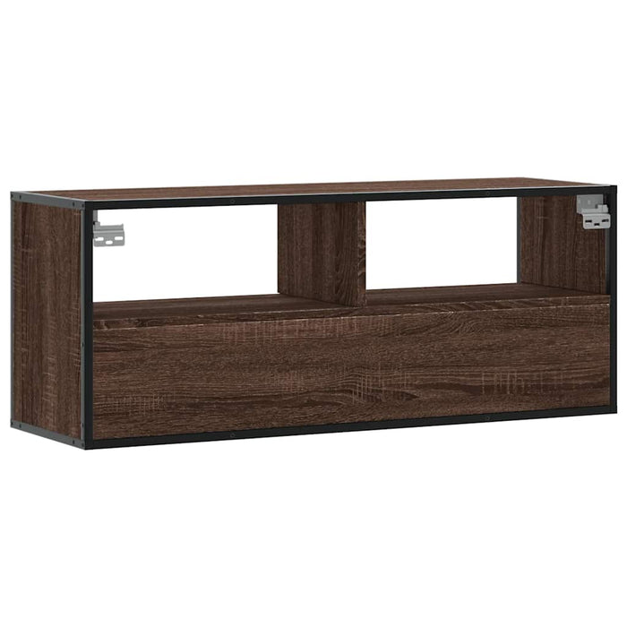Dulap TV, stejar maro, 100x31x39,5 cm, lemn prelucrat și metal - WALTI WALTI