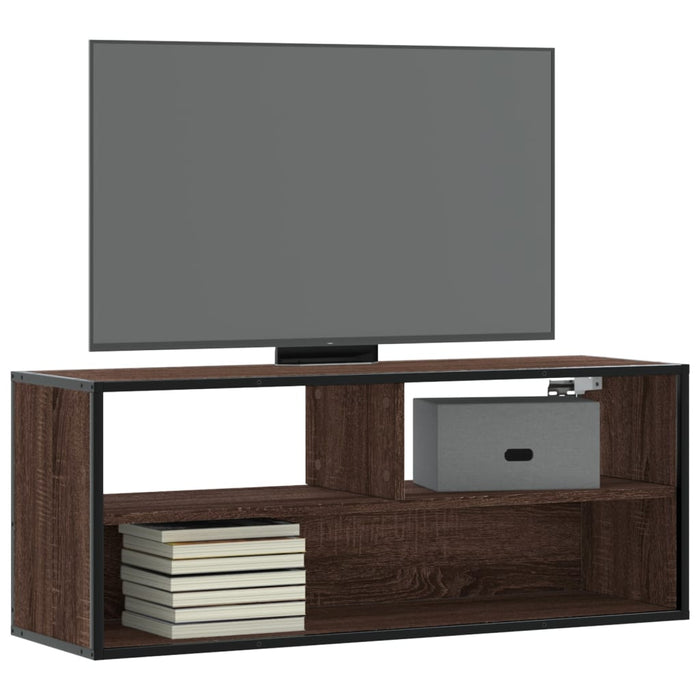 Dulap TV, stejar maro, 100x31x39,5 cm, lemn prelucrat și metal - WALTI WALTI