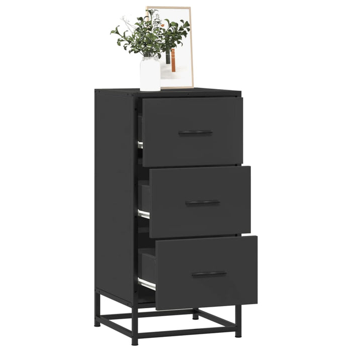 Dulap, negru, 35,5x35x76 cm, lemn prelucrat și metal WALTI
