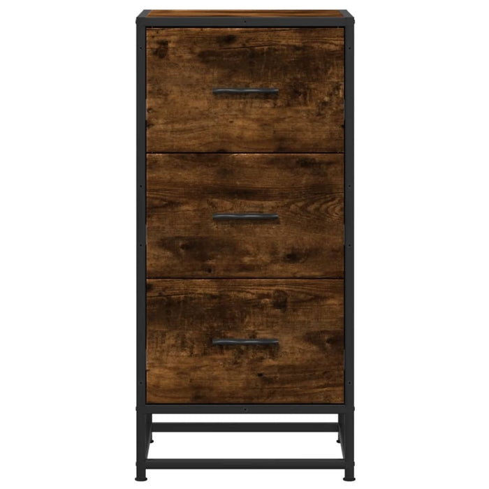 Dulap, stejar fumuriu, 35,5x35x76 cm, lemn prelucrat și metal - WALTI WALTI