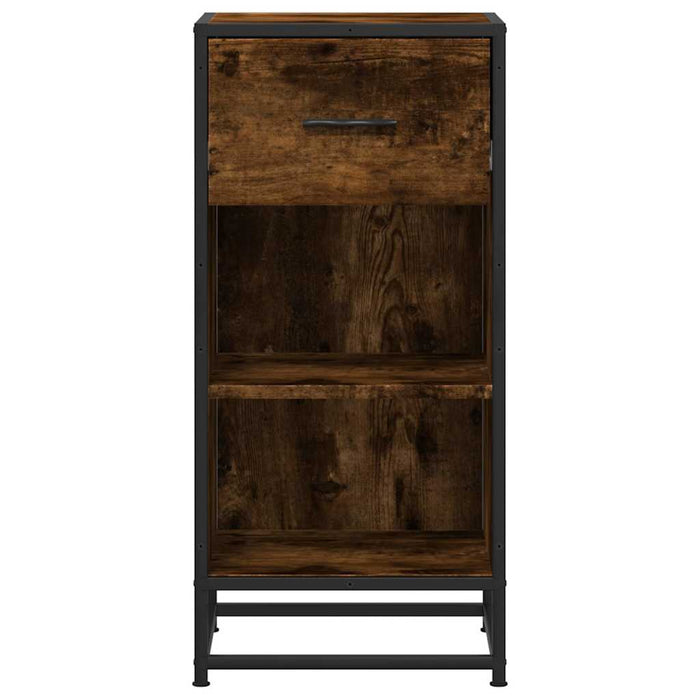 Dulap, stejar fumuriu, 35,5x35x76 cm, lemn prelucrat și metal - WALTI WALTI
