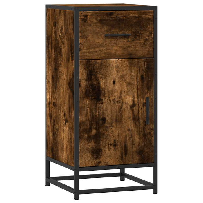 Dulap, stejar fumuriu, 35,5x35x76 cm, lemn prelucrat și metal - WALTI WALTI