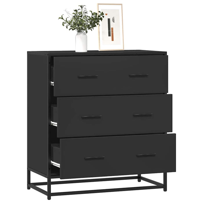 Dulap, negru, 68x35x76 cm, lemn prelucrat și metal - WALTI WALTI
