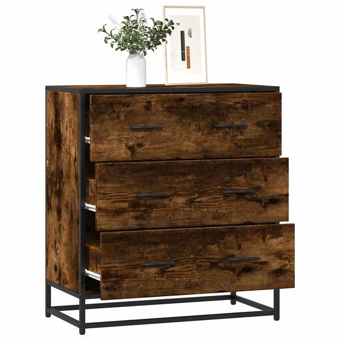 Dulap, stejar fumuriu, 68x35x76 cm, lemn prelucrat și metal - WALTI WALTI