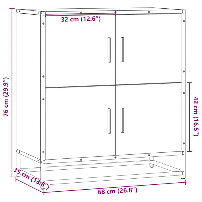 Bufetă gri Sonoma 68x35x76 cm din lemn prelucrat - WALTI WALTI