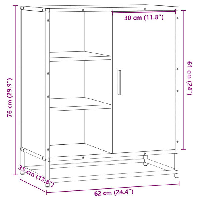 Dulap, stejar maro, 62x35x76 cm, lemn prelucrat - WALTI WALTI