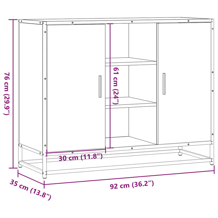 Dulap, stejar maro, 92x35x76 cm, lemn prelucrat - WALTI WALTI