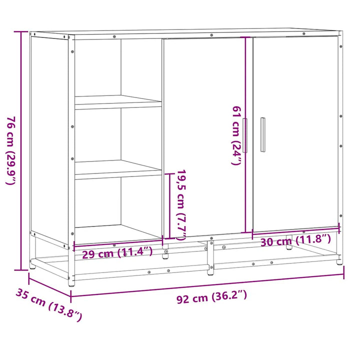 Dulap, stejar maro, 92x35x76 cm, lemn prelucrat - WALTI WALTI