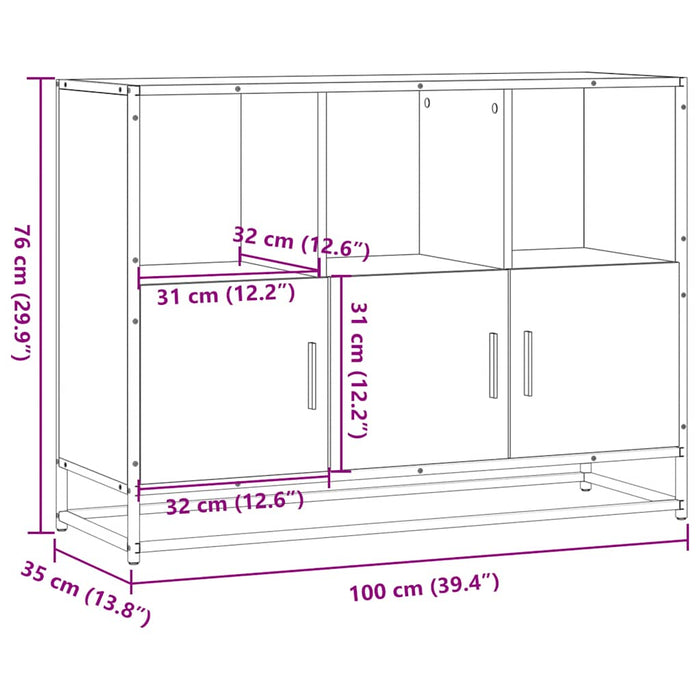 Dulap, negru, 100x35x76 cm, lemn prelucrat - WALTI WALTI