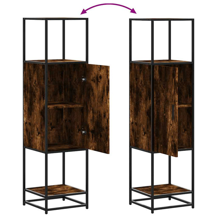 Dulapuru stejar afumat 35,5x35x139 cm lemn și metal prelucrat - WALTI WALTI