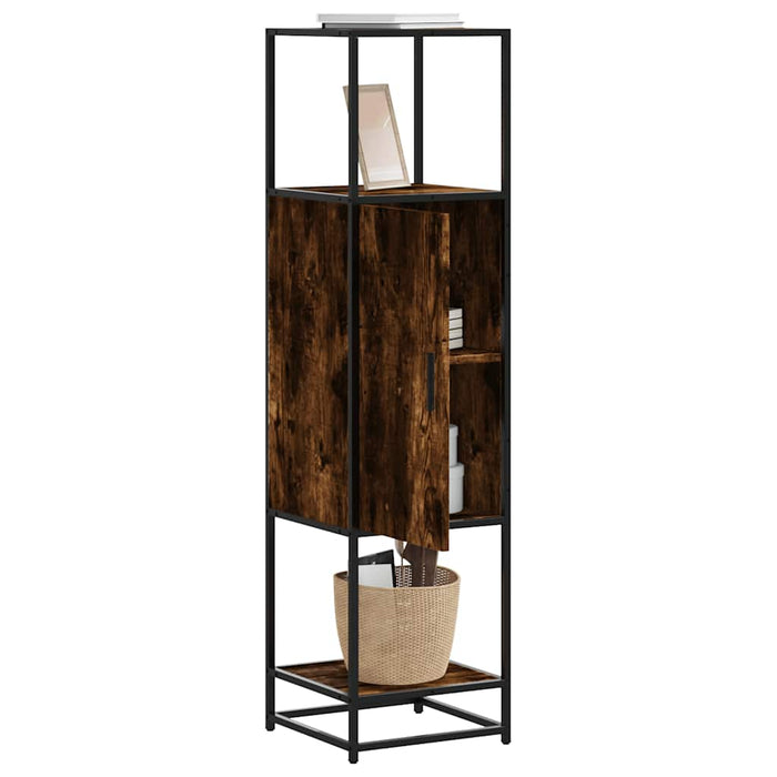 Dulapuru stejar afumat 35,5x35x139 cm lemn și metal prelucrat - WALTI WALTI