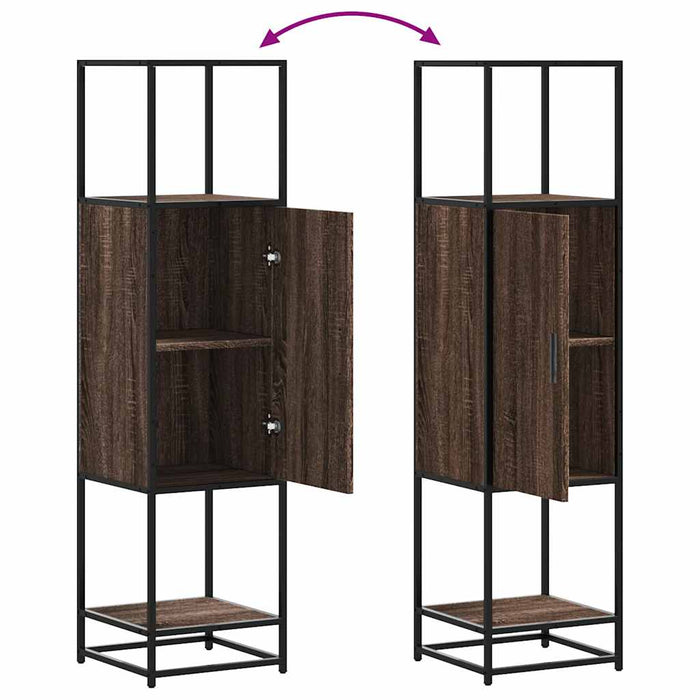 Dulapuru stejar maro 35,5x35x139 cm lemn și metal prelucrat - WALTI WALTI