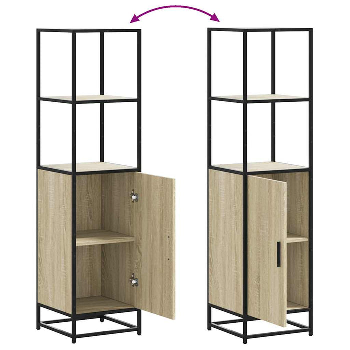 Dulapuru Stejar Sonoma 35,5x35x139 cm lemn și metal prelucrat - WALTI WALTI