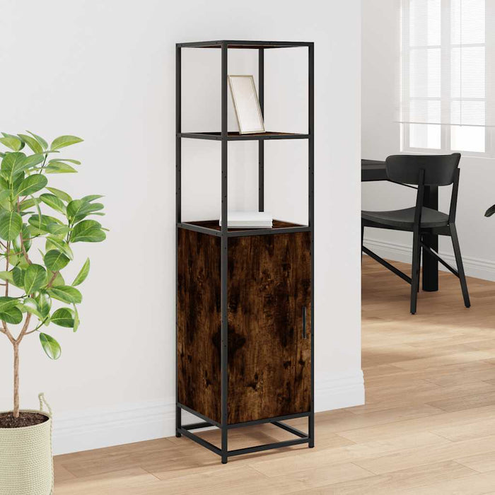 Dulapuru stejar afumat 35,5x35x139 cm lemn și metal prelucrat - WALTI WALTI