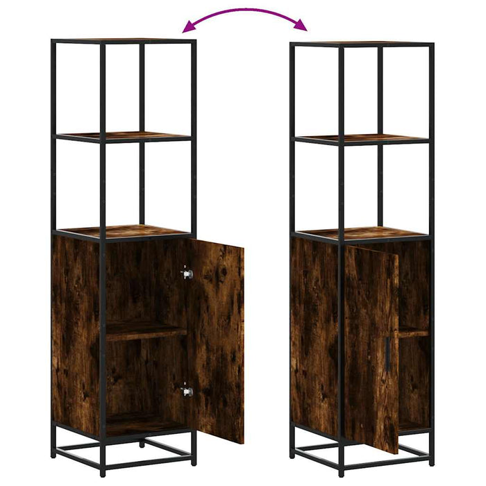 Dulapuru stejar afumat 35,5x35x139 cm lemn și metal prelucrat - WALTI WALTI