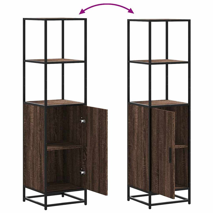 Dulapuru stejar maro 35,5x35x139 cm lemn și metal prelucrat - WALTI WALTI