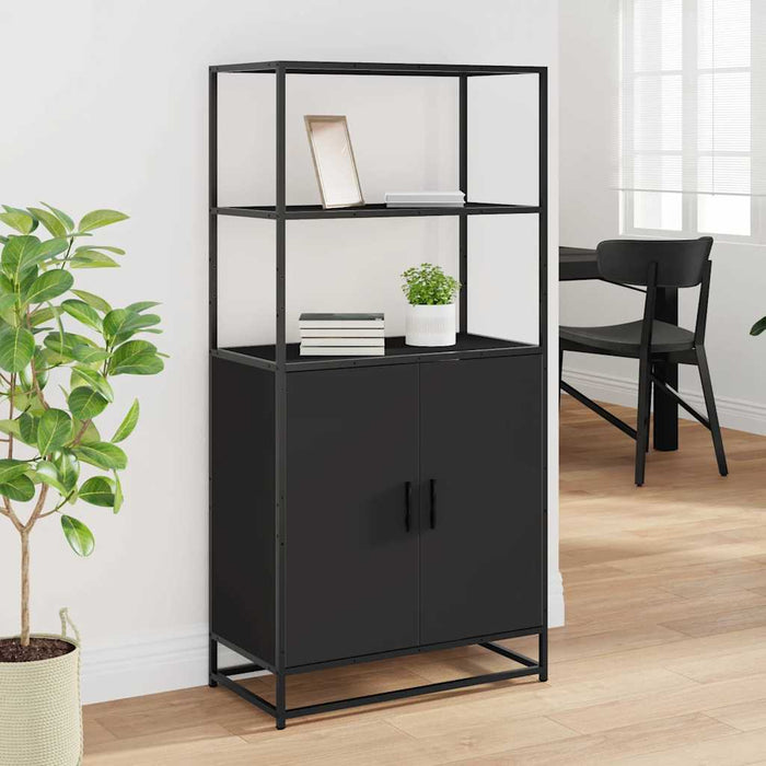 Dulapuru negru 68x35x139 cm lemn și metal prelucrat WALTI