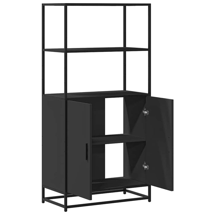 Dulapuru negru 68x35x139 cm lemn și metal prelucrat WALTI