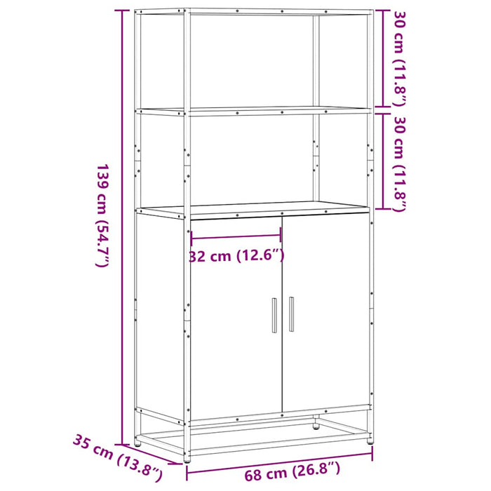 Dulapuru negru 68x35x139 cm lemn și metal prelucrat WALTI