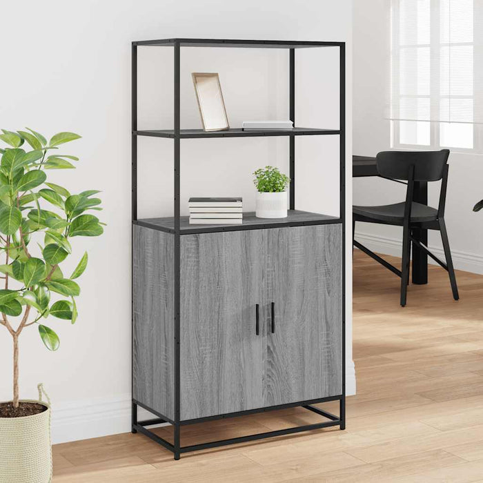 Dulap nalt gri Sonoma 68x35x139 cm lemn prelucrat - WALTI WALTI