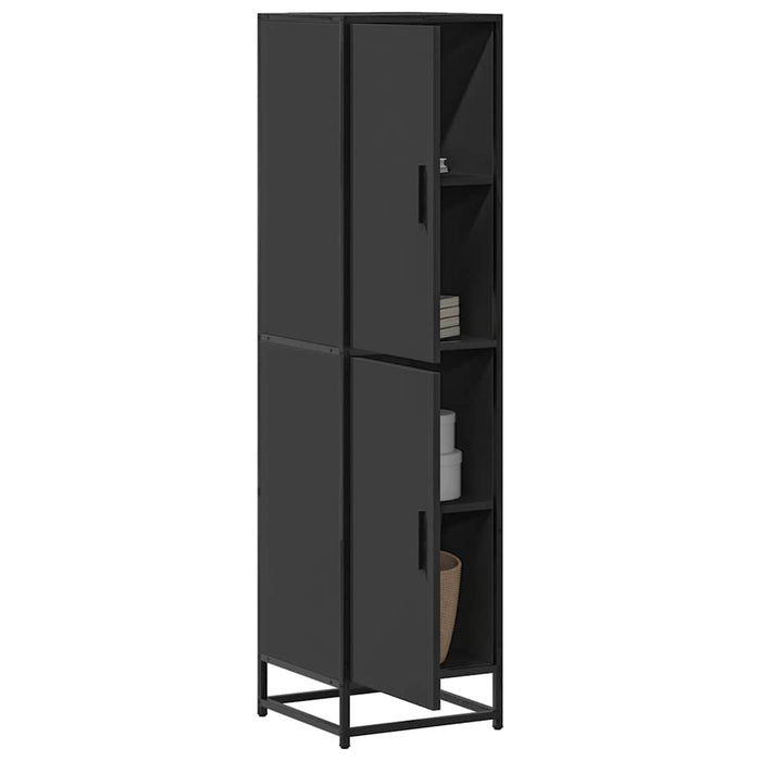 Dulapuru negru 35,5x35x139 cm lemn și metal prelucrat WALTI