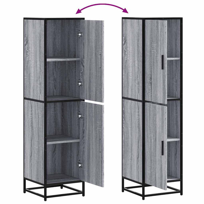 Dulap nalt gri Sonoma 35,5x35x139 cm lemn prelucrat - WALTI WALTI