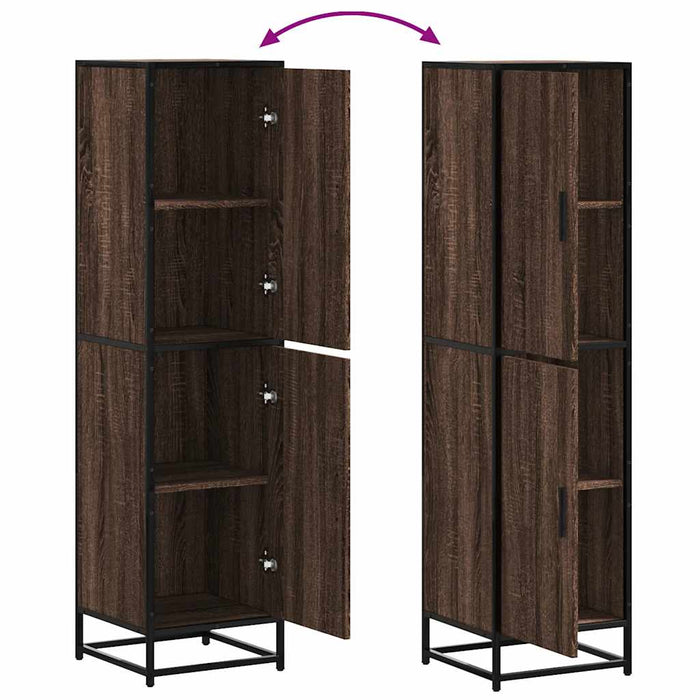 Dulapuru stejar maro 35,5x35x139 cm lemn și metal prelucrat - WALTI WALTI