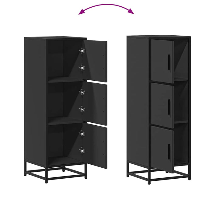 Dulapuru negru 35,5x35x106,5 cm lemn și metal prelucrat WALTI