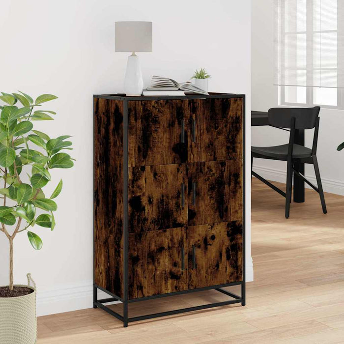 Dulapuru stejar afumat 68x35x106,5 cm lemn și metal prelucrat - WALTI WALTI