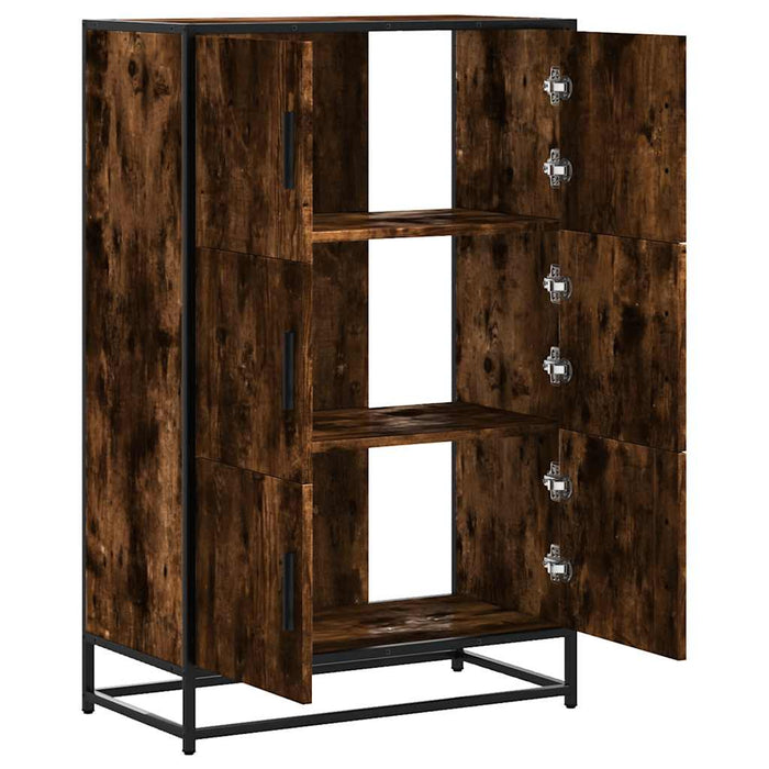 Dulapuru stejar afumat 68x35x106,5 cm lemn și metal prelucrat - WALTI WALTI
