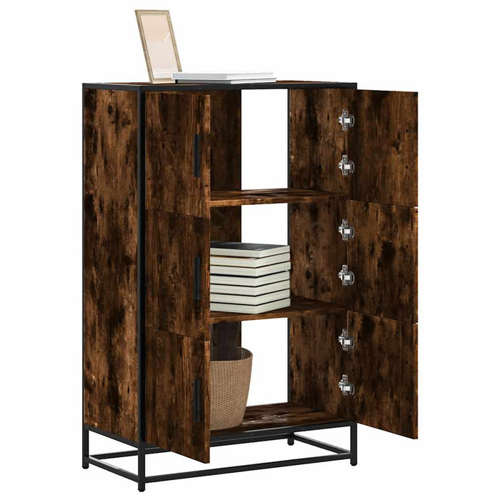 Dulapuru stejar afumat 68x35x106,5 cm lemn și metal prelucrat - WALTI WALTI