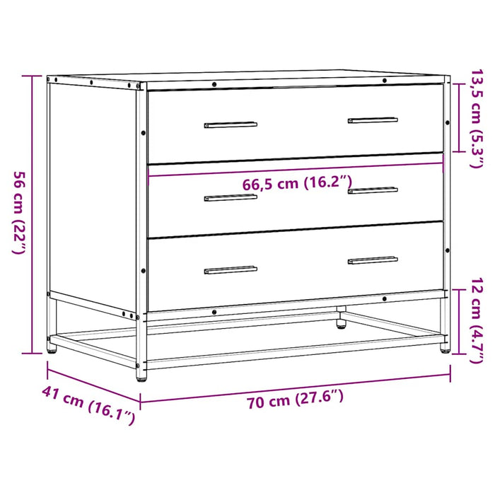 Dulap cu sertare, stejar sonoma, 70x41x56 cm, lemn compozit - WALTI WALTI