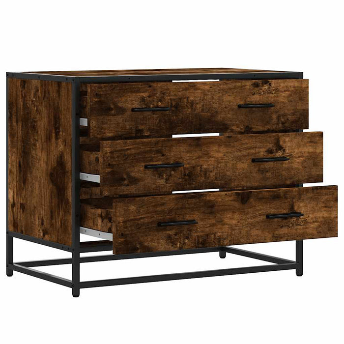Dulap cu sertar, stejar fumuriu,70x41x56 cm, lemn prelucrat - WALTI WALTI