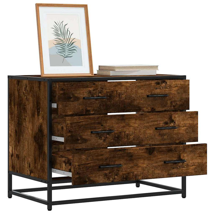 Dulap cu sertar, stejar fumuriu,70x41x56 cm, lemn prelucrat - WALTI WALTI