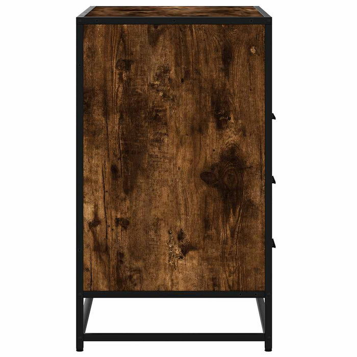 Dulap cu sertar, stejar fumuriu, 70x41x70 cm, lemn prelucrat - WALTI WALTI