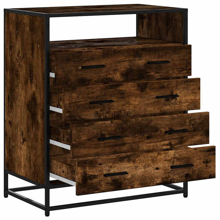 Dulap cu sertar, stejar fumuriu, 70x41x83,5 cm, lemn prelucrat - WALTI WALTI