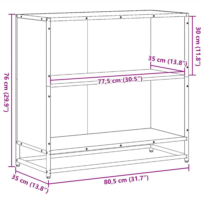 Bibliotecă, negru, 80x35x76 cm, lemn prelucrat - WALTI WALTI