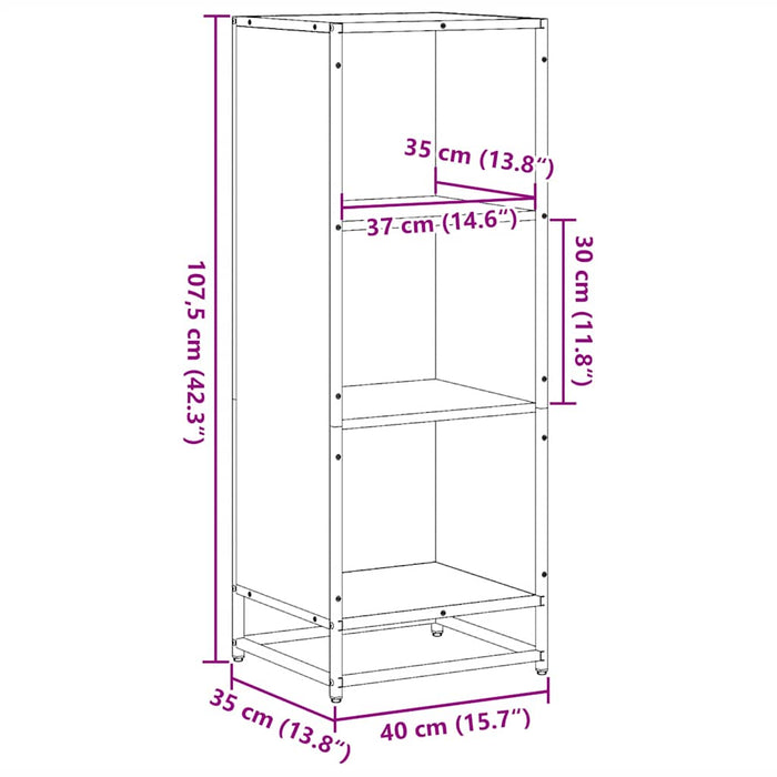 Bibliotecă, stejar Sonoma, 40x35x107,5 cm, PAL - WALTI WALTI