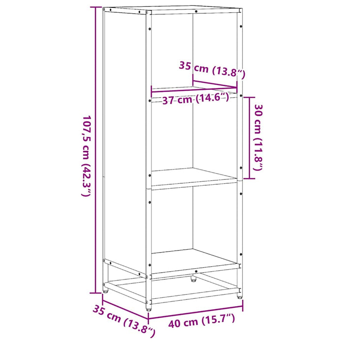 Bibliotecă, stejar maro, 40x35x107,5 cm, lemn prelucrat - WALTI WALTI