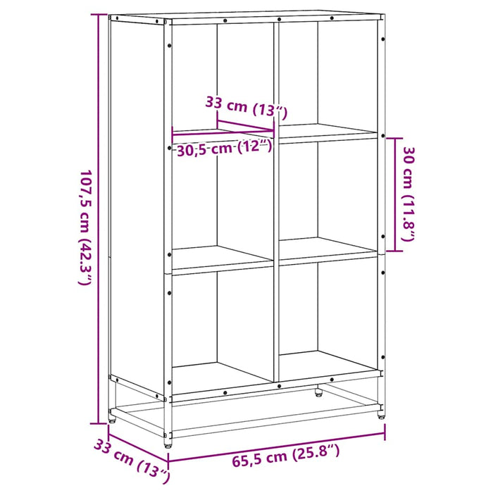 Bibliotecă, stejar Sonoma, 65,5x33x107,5 cm, PAL - WALTI WALTI